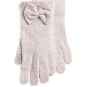 NEW HANNAH ROSE Cashmere Bow Gloves Champagne for women 266mn